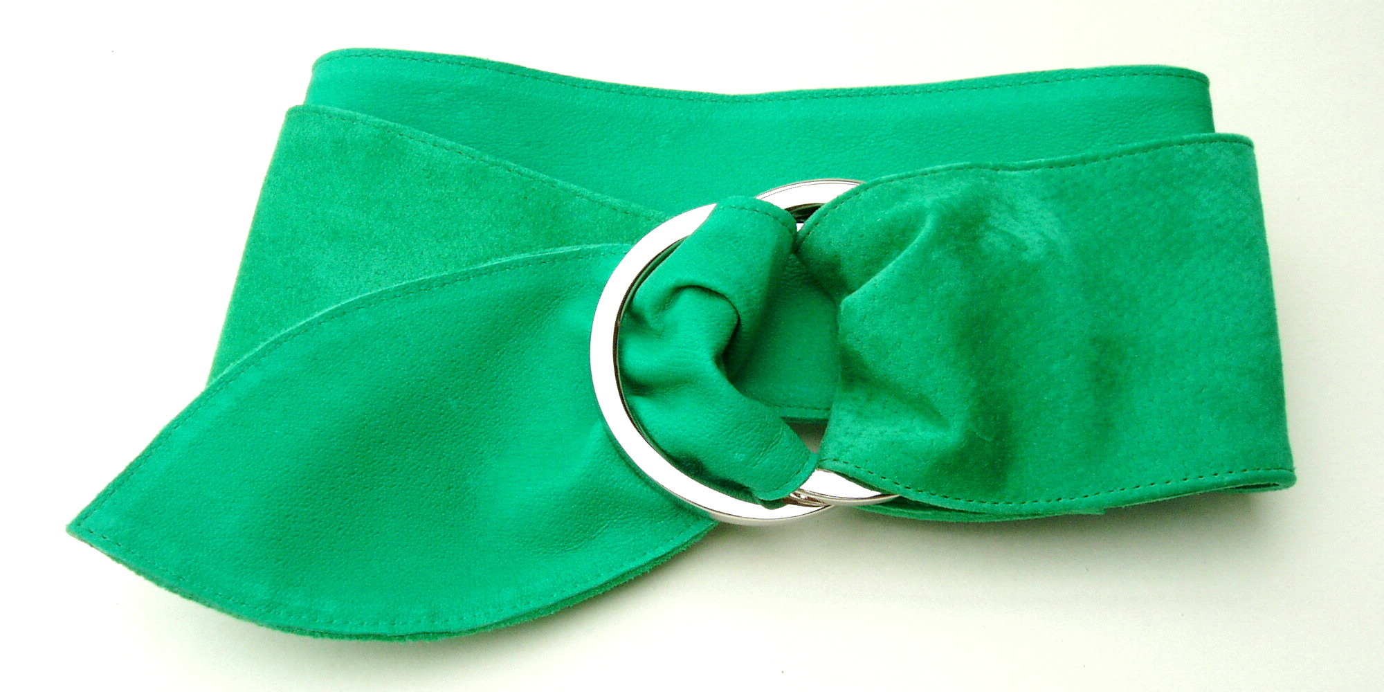 Emerald Green Suede Ring Belt