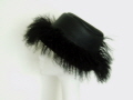 Black nappa sheepskin hats with mongolian lamb �45