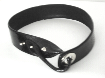 Black whipsnake with ring and stud fastening.