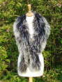 Gorgeous Grey Tipped Mongolian Sheepskin Scarf