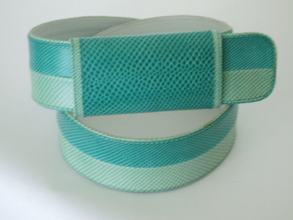 Turquoise karung snakeskin keeper belt.