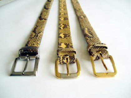 Python snakeskin belts sold