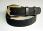 Black Suede Belt with Satin Gold Colour Buckle.
