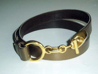 Bronze metallic leather belt �22    