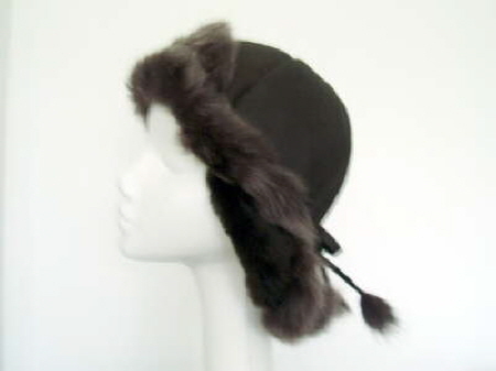 Brown nappa sheepskin hat toscana brisa trim �35