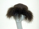Brown sheepskin hats with mongolian lamb trim front view 