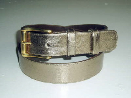 Pewter leather belt gold colour buckle �18