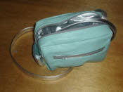 Silver leather bag ready to turn