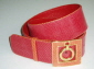 Red and orange karung snakeskin belt.